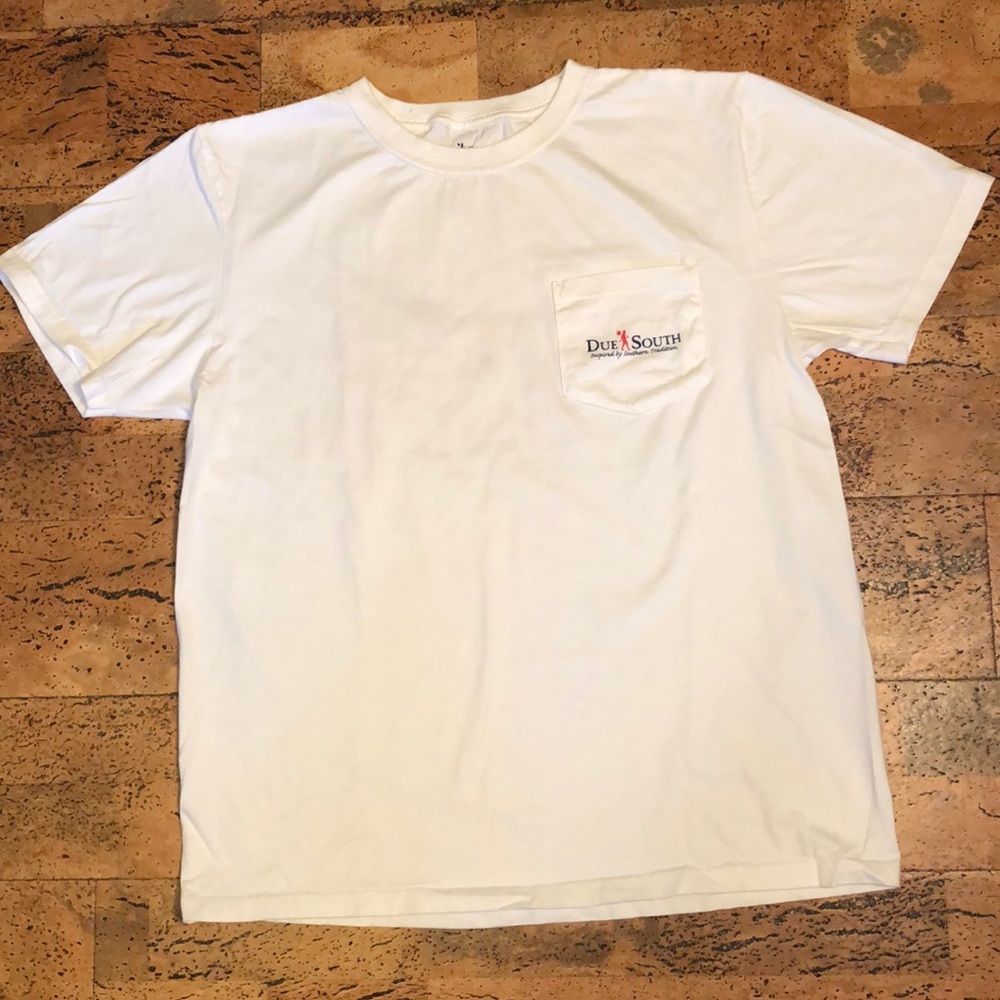 Due South Men’s White Short Sleeve Tee, M